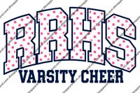 Custom Cheer Shirt – Charcoal, XX Large, RRHS Varsity White