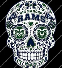 Custom Cheer Shirt – Navy, Large, RAMS Skull
