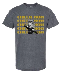Cheer Mom - Custom Picture & Name – Heather Navy, XX Large