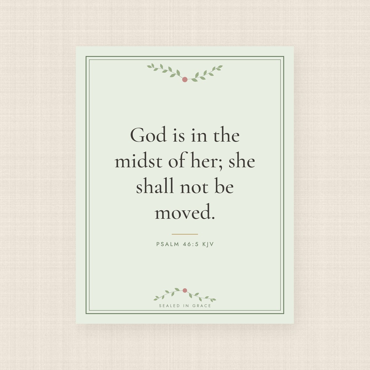 She Shall Not Be Moved Canvas (11x14) – Image 2