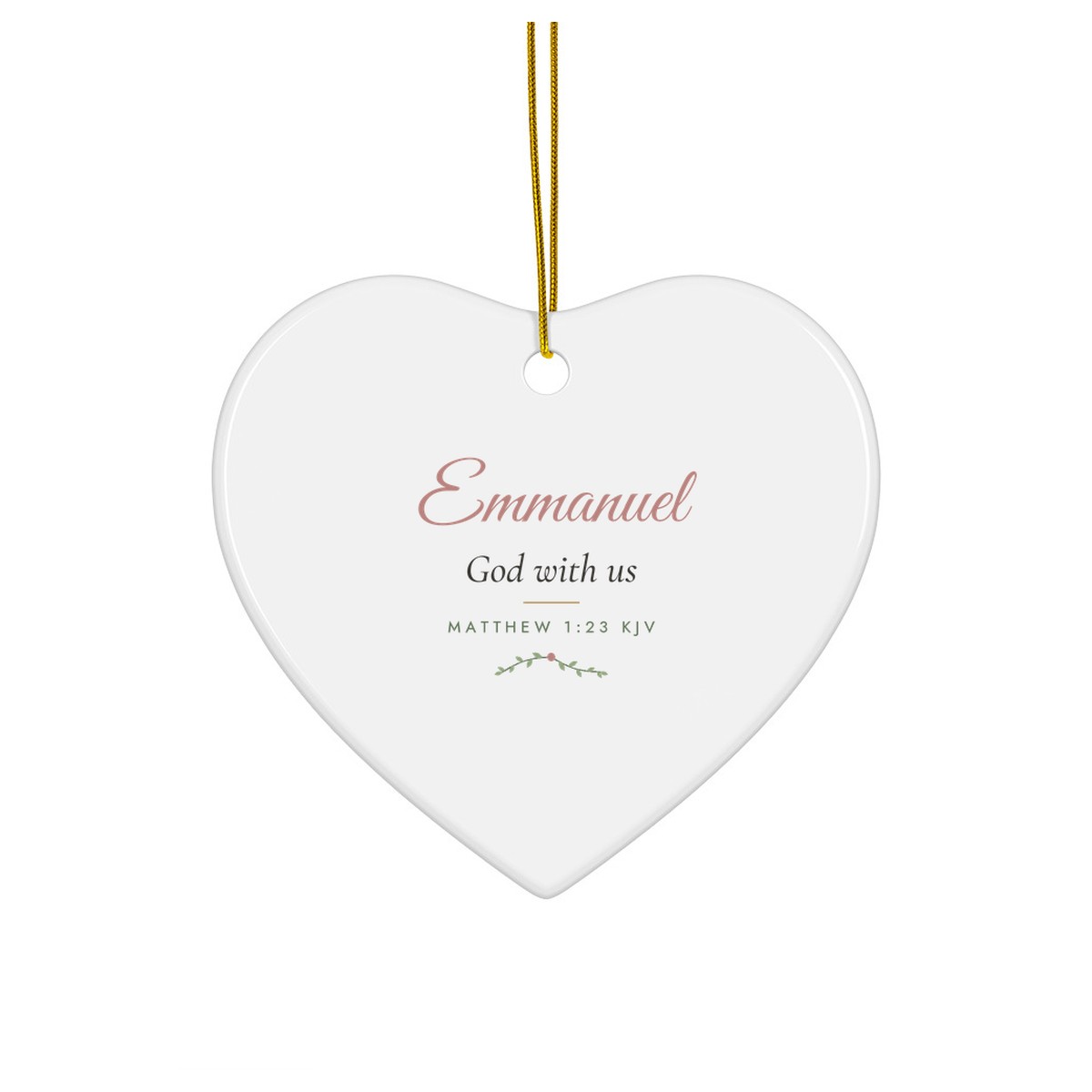 Emmanuel Heart Ornament – Image 1