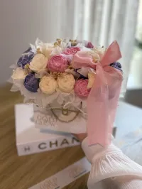 Cesta Floral de Velas Artesanales “Rosé Lavande” – Image 3