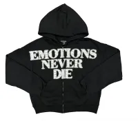 Mixed Emotion - Black ‘End’ Rhinestone hoodie – Image 1