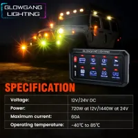 UNIVERSAL 8 GANG BLUETOOTH RGB AUXILIARY SWITCH PANEL – Image 3