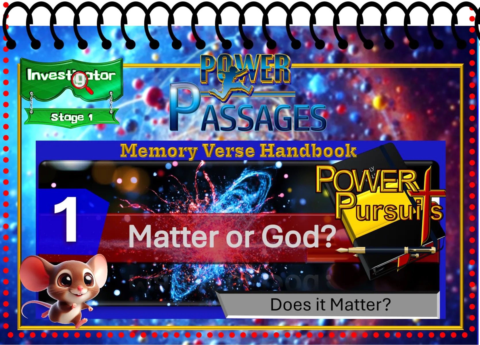 Atoms POWER Pursuit Devotional Lesson One Bible Booklet (Memory Verse Handbook) 25 Verses 50 Pages – Image 1
