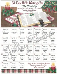 14 TOPICAL/SEASONAL DESIGNS — JOLLEY TALES BIBLE WRITING PLANS —LAMINATED – The Nativity (Christmas)