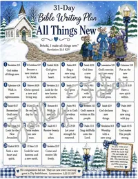 14 TOPICAL/SEASONAL DESIGNS — JOLLEY TALES BIBLE WRITING PLANS —LAMINATED – All Things New