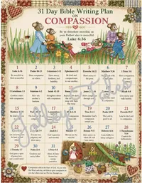 14 TOPICAL/SEASONAL DESIGNS — JOLLEY TALES BIBLE WRITING PLANS —LAMINATED – Compassion