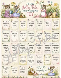 14 TOPICAL/SEASONAL DESIGNS — JOLLEY TALES BIBLE WRITING PLANS —LAMINATED – Joy