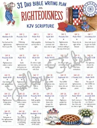 14 TOPICAL/SEASONAL DESIGNS — JOLLEY TALES BIBLE WRITING PLANS —LAMINATED – Righteousness