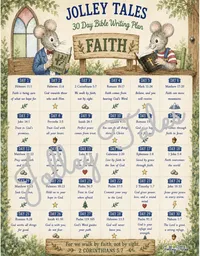 14 TOPICAL/SEASONAL DESIGNS — JOLLEY TALES BIBLE WRITING PLANS —LAMINATED – Faith