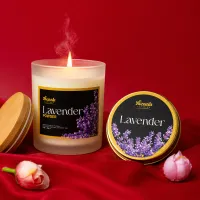 Lavender Calm Bundle – 8 Oz Candle + 2 Oz Tin Candle Set – Image 1