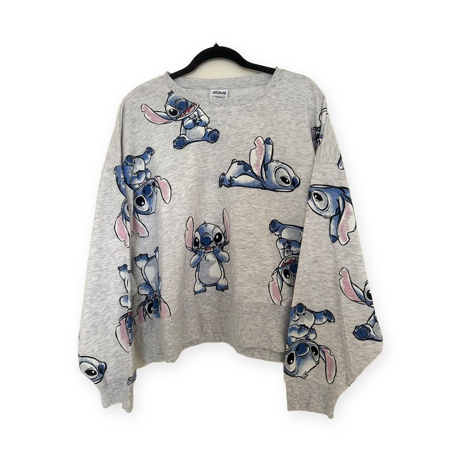 Sudadera Stitch estampado gris – Image 1