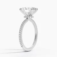 3.37 Total Carat Petite Hidden Halo Solitaire Ring – Image 3