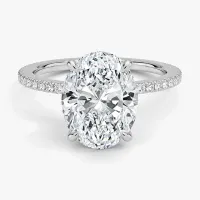 3.37 Total Carat Petite Hidden Halo Solitaire Ring – Image 1