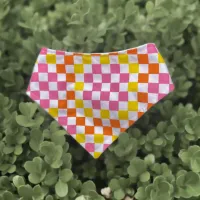 Groovy Checkered Dog Bandana With Snaps – Image 2