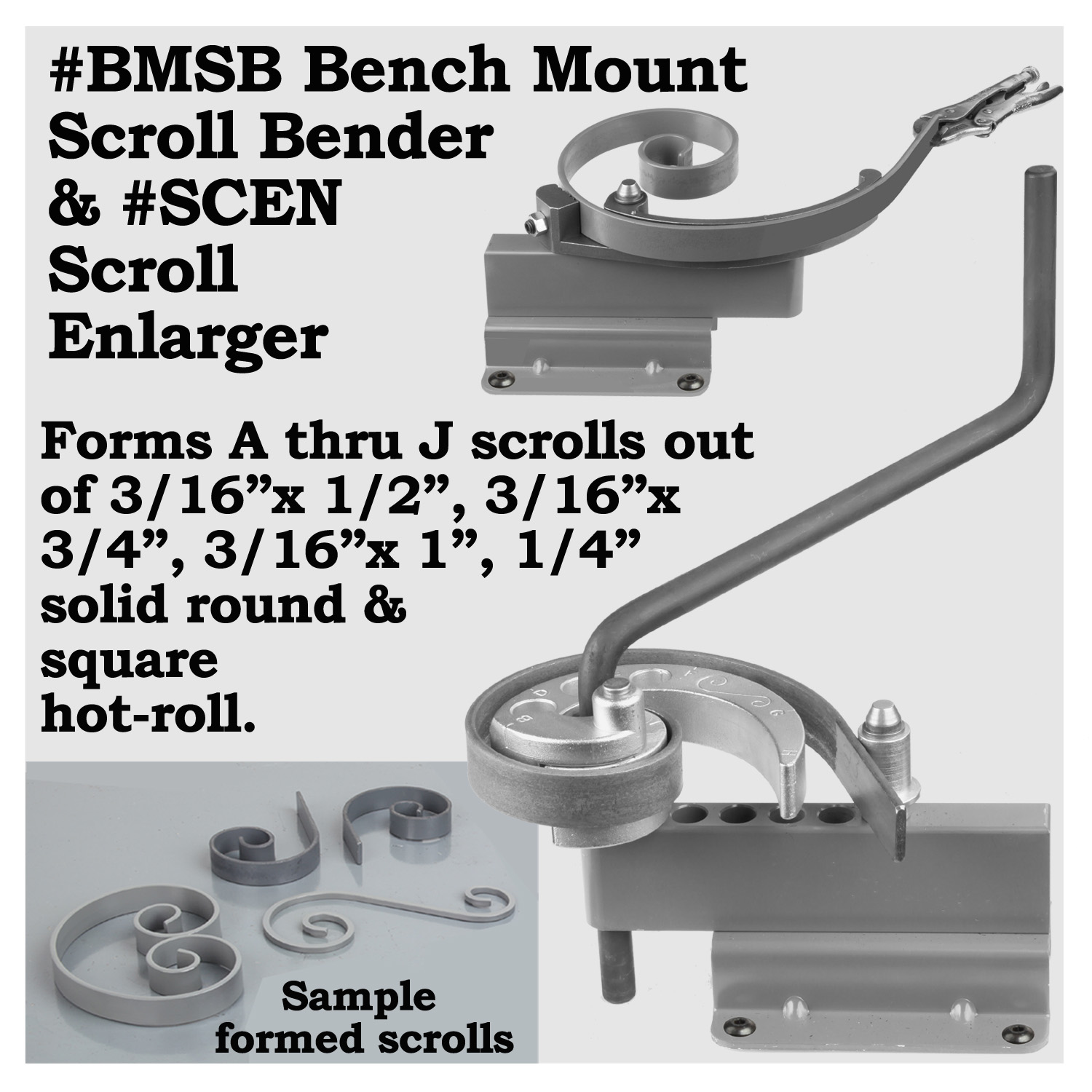 #BMSB - Bench Mounted Scroll Bender with Scroll Enlarger, Manual and Book Scroll Chart – Image 1