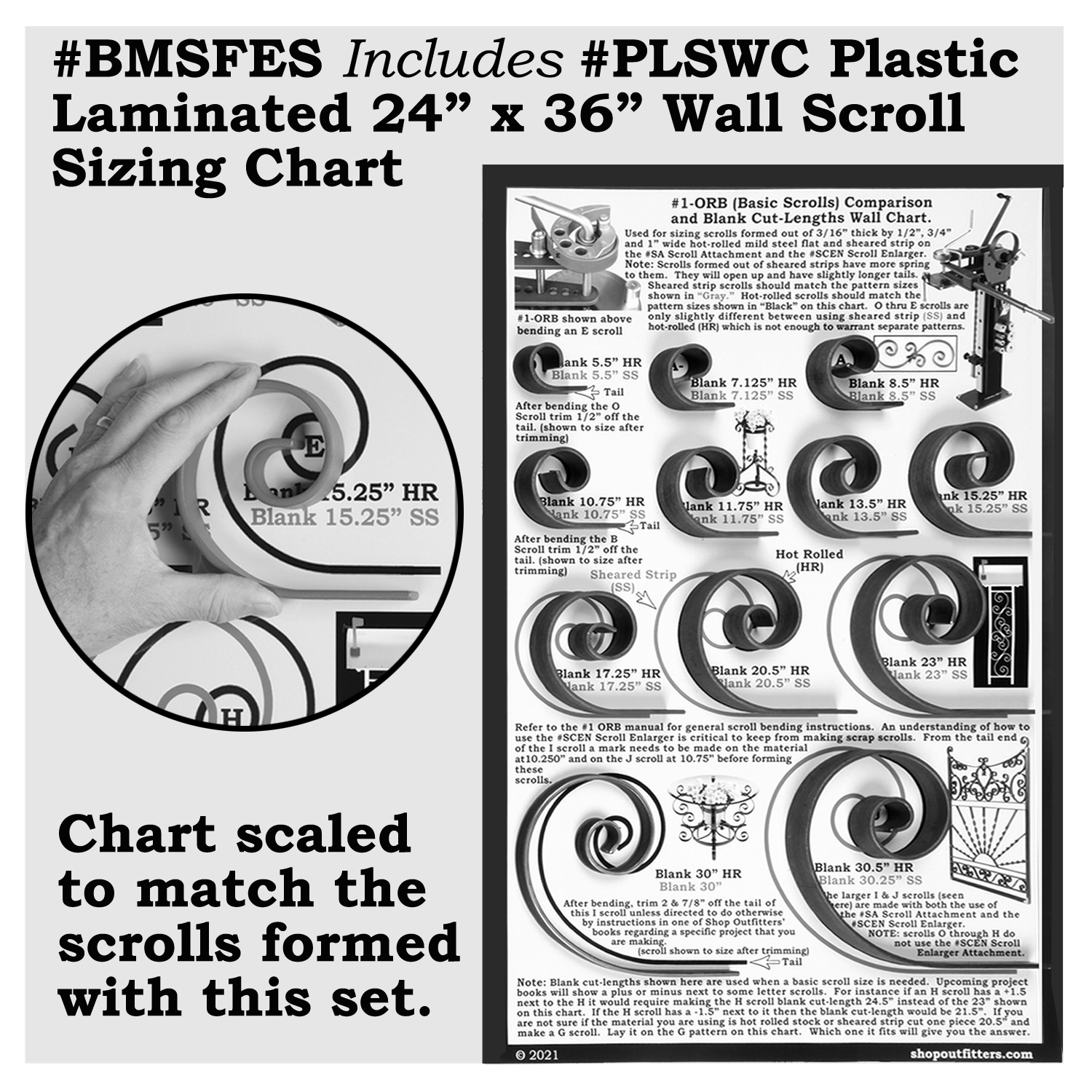 #BMSFES - Bench Mount Scroll Bender, Enlarger Project Idea Book, Instruction Manual and Wall Scroll Sizing Chart – Image 4