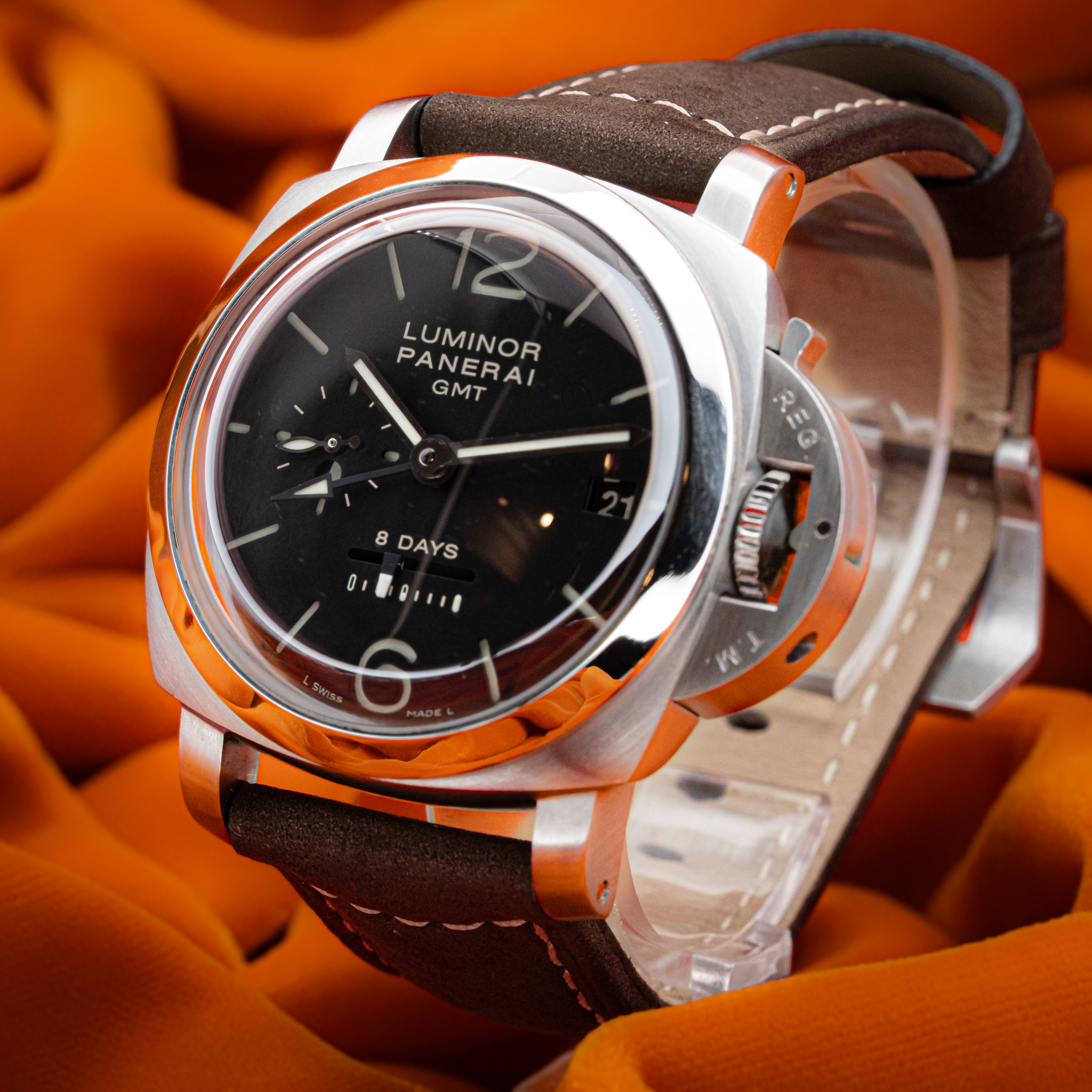 Panerai Luminor 8 Days GMT PAM00233 – Complete Set in Good Condition! – Image 4