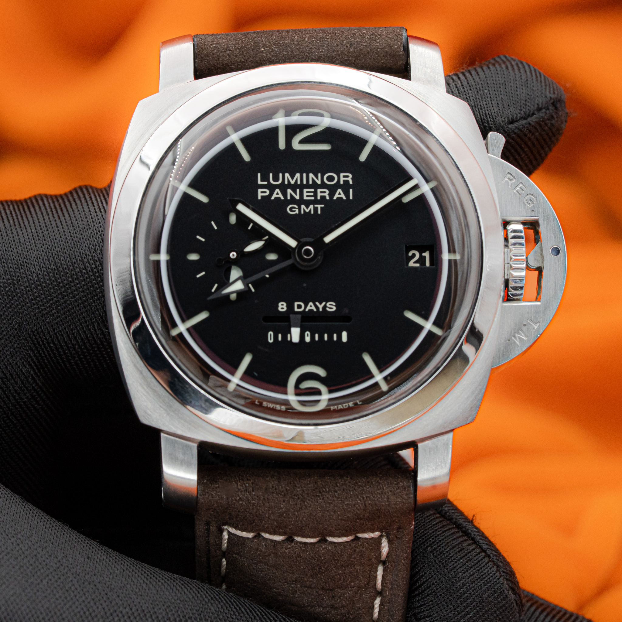 Panerai Luminor 8 Days GMT PAM00233 – Complete Set in Good Condition! – Image 6