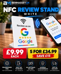 Google Review NFC Tap Products – White, NFC Review Stand