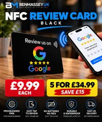 Google Review NFC Tap Products – Black, NFC Review Card