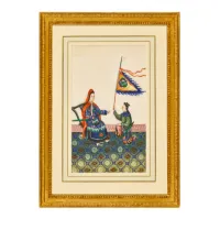 A set of four rice-paper paintings of courtly scenes, Chinese school, 19th century – Image 1