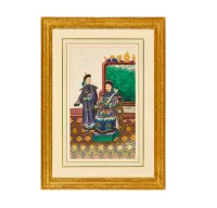 A set of four rice-paper paintings of courtly scenes, Chinese school, 19th century – Image 2