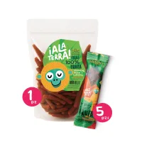 Combo Tiras 100% hechas de fruta, 5 pzs + bolsa 430g ¡Ala Terra! Sin sellos – Imagen 1