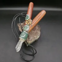 Blood Wood  Ayahuasca Slice Kuripe Self Aplicator  Chrysocolla Clear Quartz – Image 4