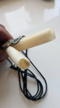 Kuripe Self Applicator Lama Bone Ayahuasca Slice Eye Tiger Stone – Image 4
