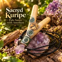 Kuripe Palo Santo Wood-Holy Wood- with amethyst – Image 1