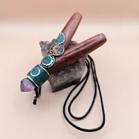 Blood  Wood Amethyst Ayahuasca Slice Kuripe Self Aplicator  Chrysocolla stone – Image 2