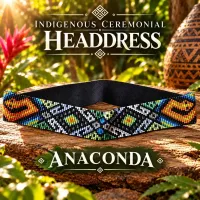 HEADDRESSES NATIVE AMERICAN, Shaman Edition, Colombian Amazon Jungle headband, Ayahuasca Visions, – Image 1