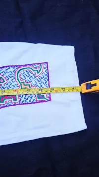 Embroidery Trousers Size L - Handmade by Shipibo Indigenous in Peru. L 1.06cm x Inseam 78cm – Image 5