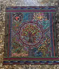 2.Hand Embroidery Tapestry Tree of Life, Jaguar, Snake 150cm-150cm – Image 2