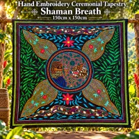 4. Hand Embroidery, Shaman Jaguar Spirit 143 cm-150cm – Image 1