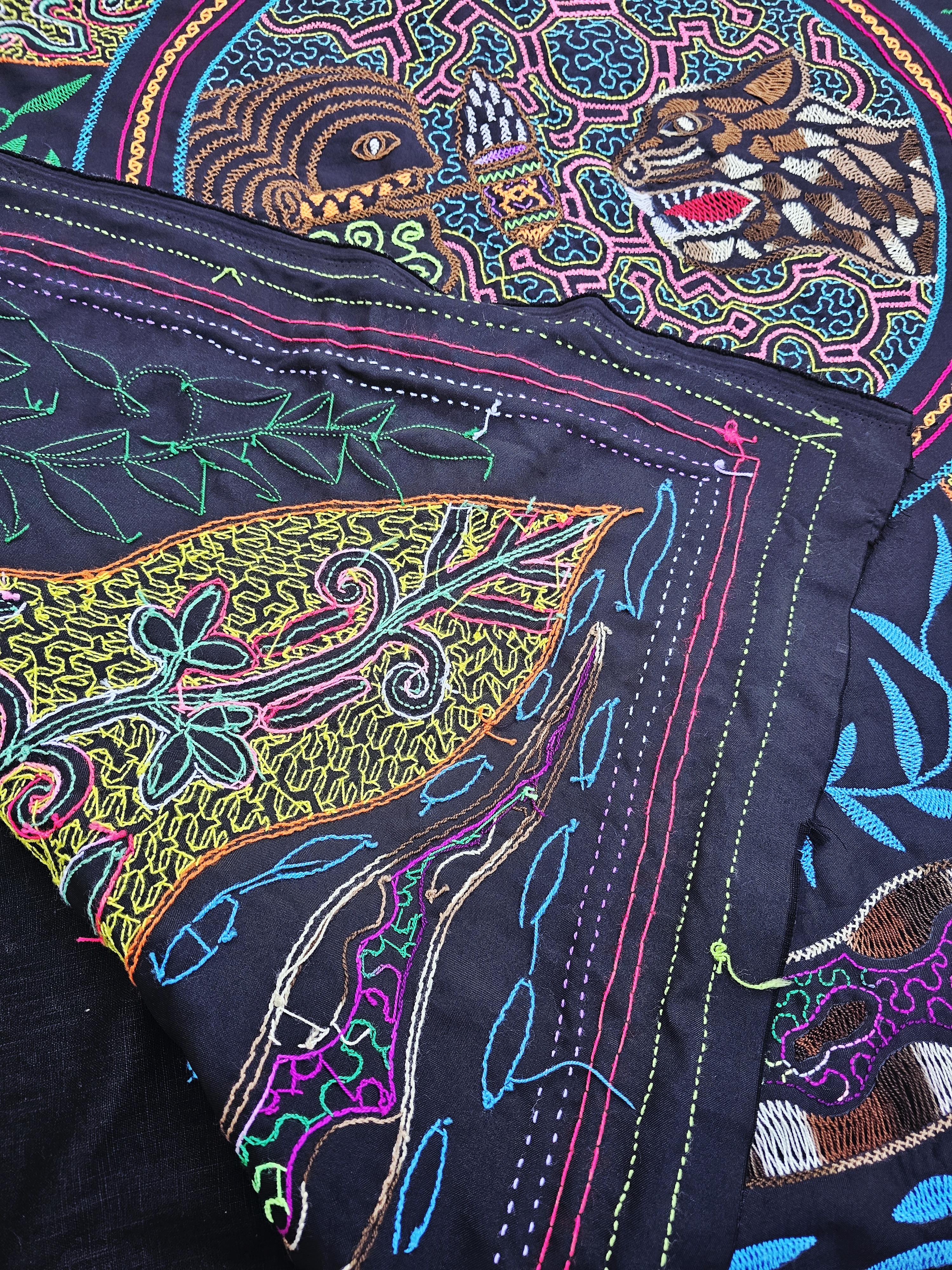4. Hand Embroidery, Shaman Jaguar Spirit 143 cm-150cm – Image 4