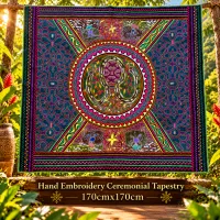 3.Large Hand Embroidery Tapestry 170cmx150cm, Kundalini Jaguar – Image 1