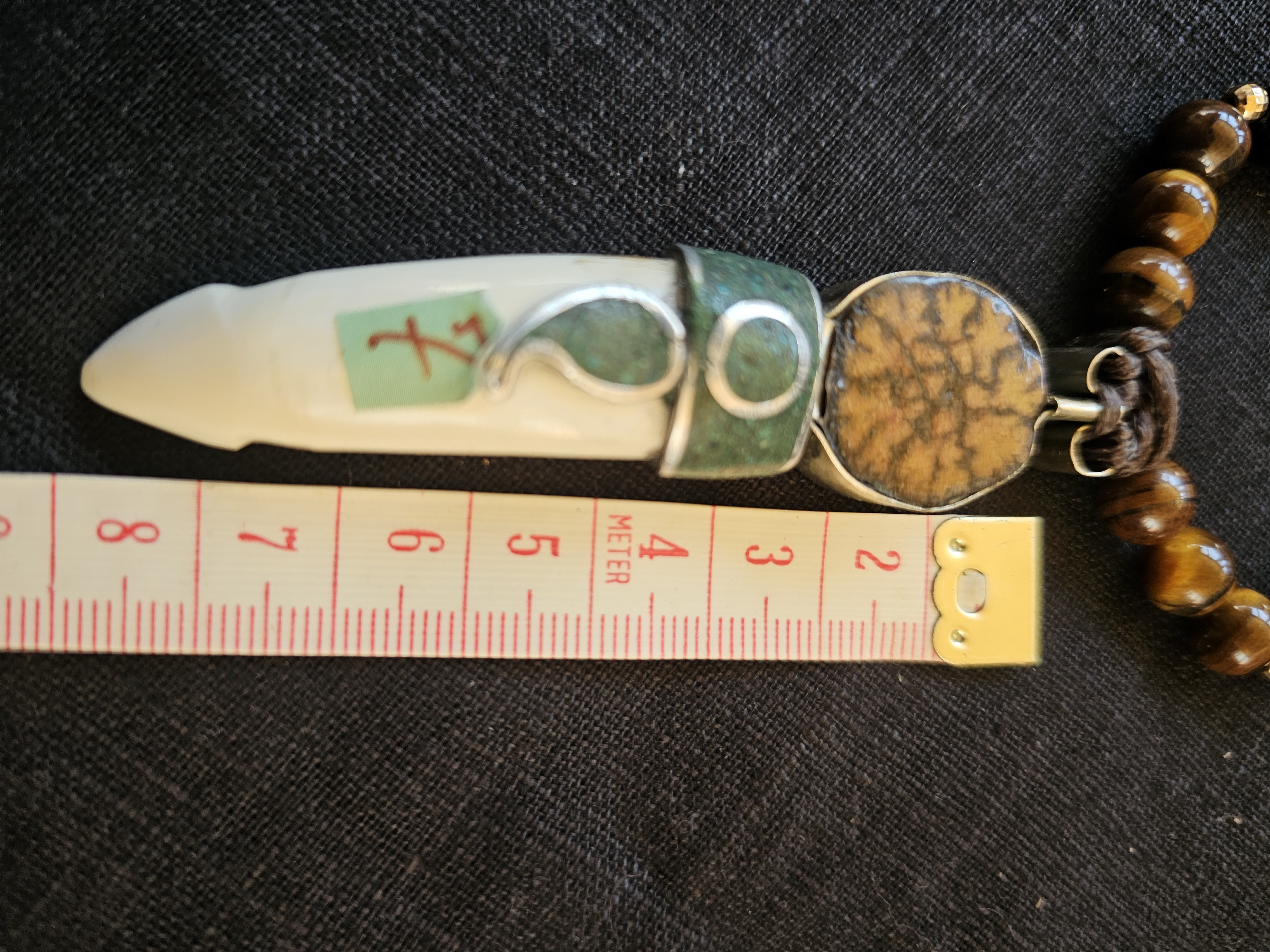 1. Jaguar Tooth Talisman Gemstone Green Jade Black Tourmaline (Deep black beads)108 bead – 7