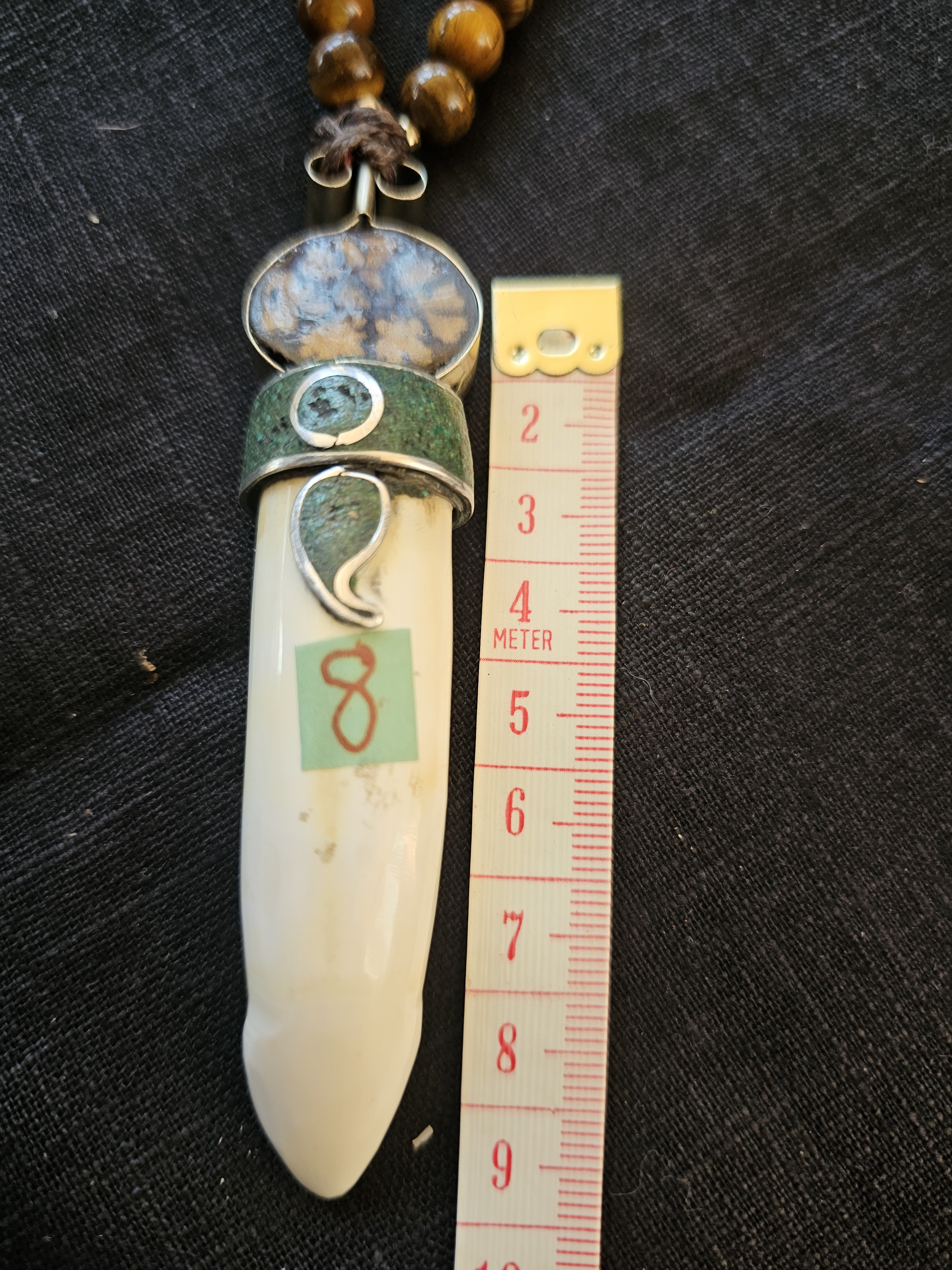 1. Jaguar Tooth Talisman Gemstone Green Jade Black Tourmaline (Deep black beads)108 bead – 8