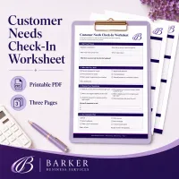 Customer Needs Check In Worksheet – Image 1