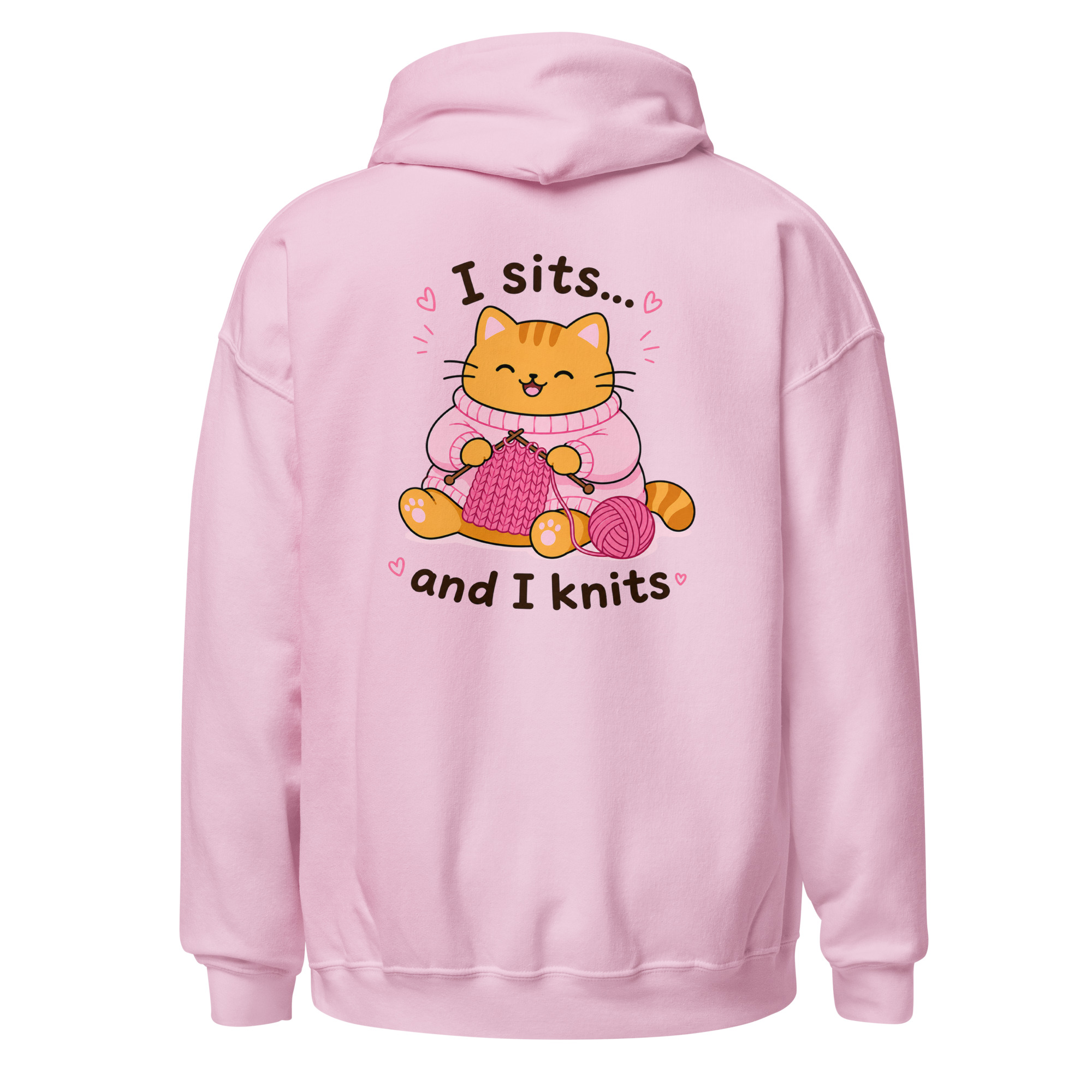 Ginger Cat Knitting Hoodie – Image 1