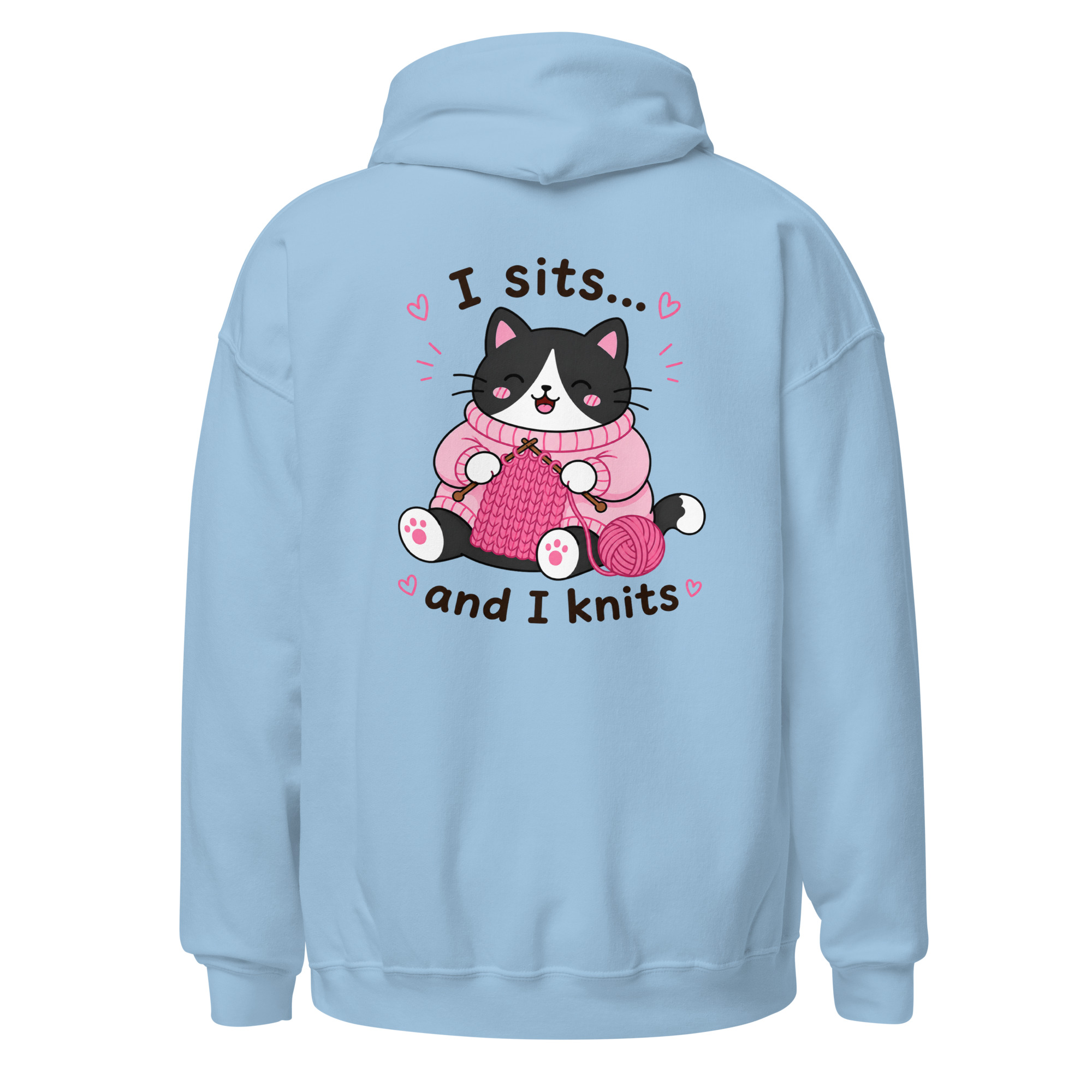 Tuxedo Cat Knitting Hoodie – Image 2