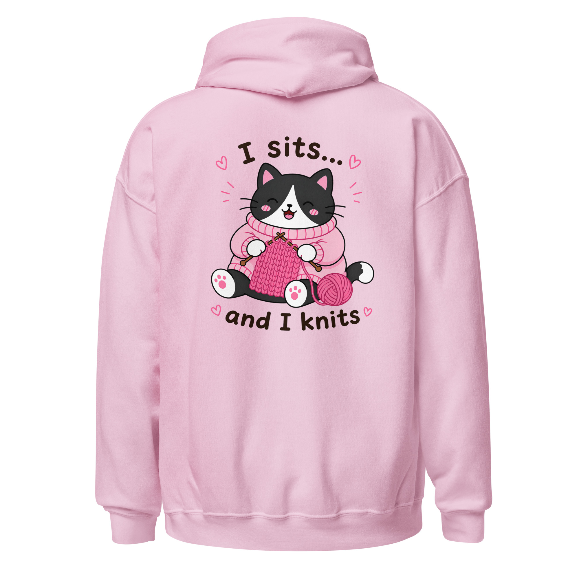 Tuxedo Cat Knitting Hoodie – Image 1