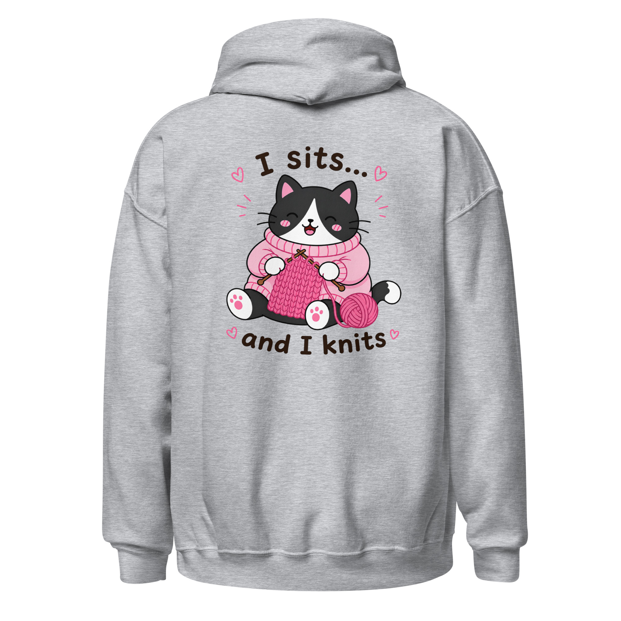 Tuxedo Cat Knitting Hoodie – Image 4