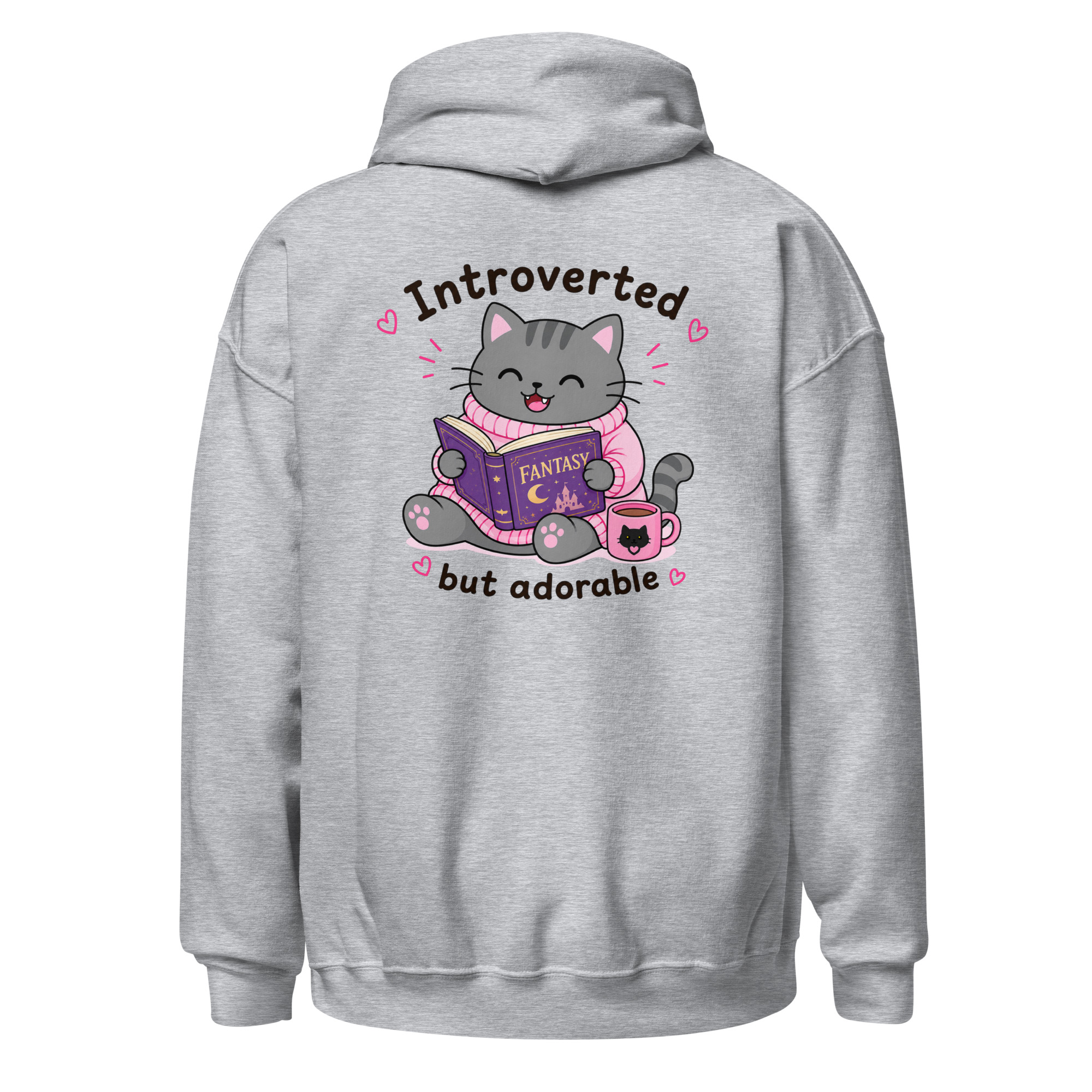 Introverted but adorable Grey Hoodie – Image 4
