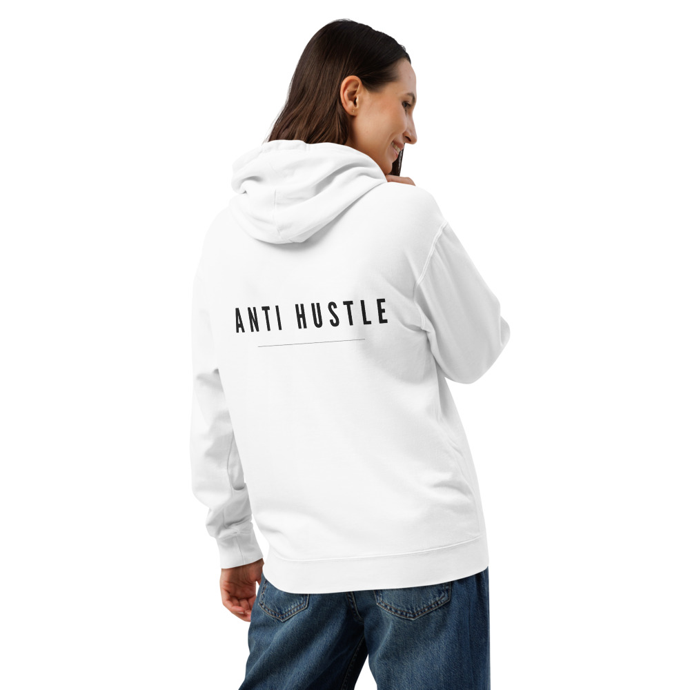 The Made For Millions® Anti Hustle Hoodie in White ( Unisex ) – Image 6
