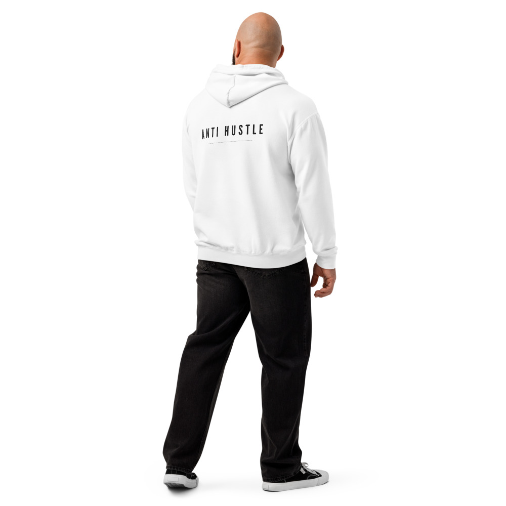 The Made For Millions® Anti Hustle Hoodie in White ( Unisex ) – Image 8
