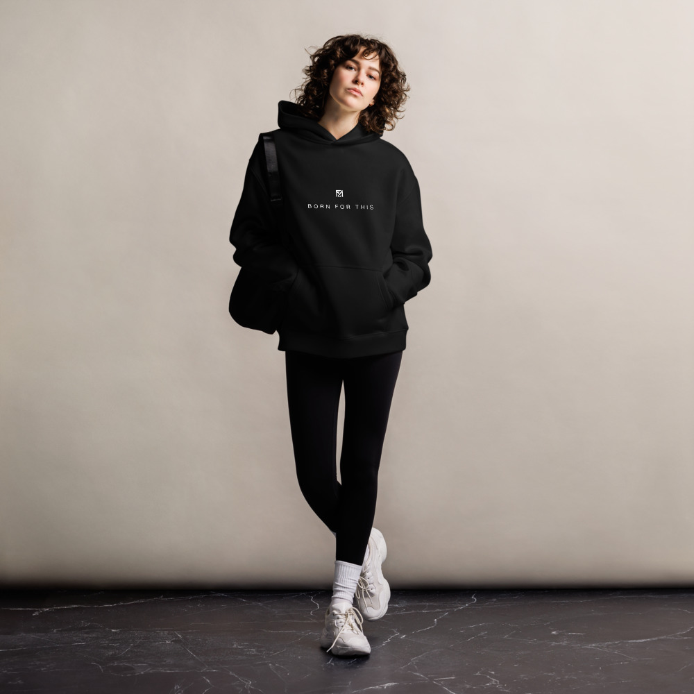 Born for This™ Oversized Hopeful Hoodie ( Unisex ) Black – Image 1